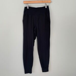 Yogalicious Lux Namaste Flow Jogger Pants Womens Small Black High Rise Pockets